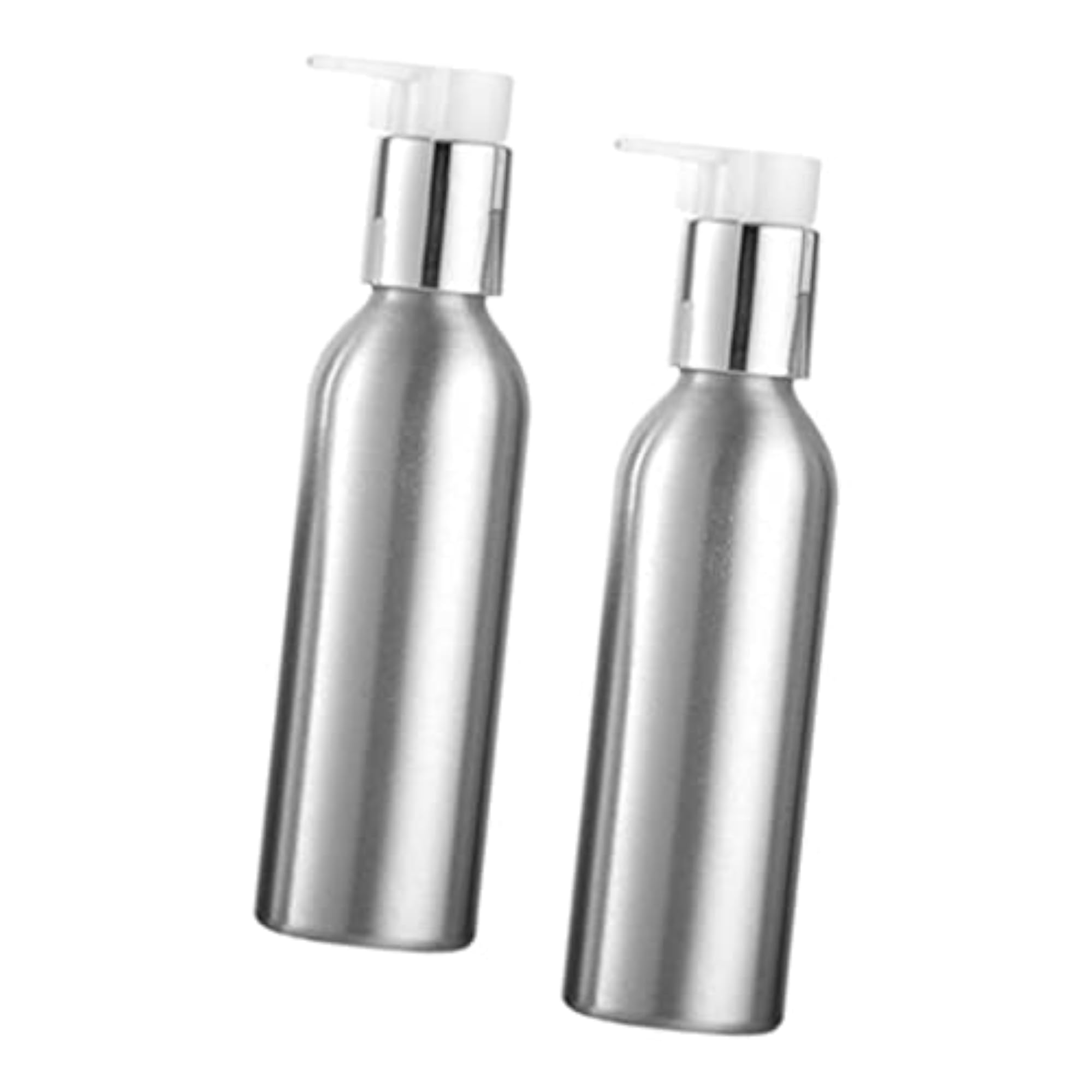 2x Empty Makeup Shampoo Pump Bottles, Aluminum Cream Containers